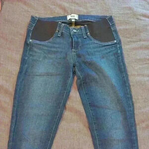 Paige maternity skinny dark wash denim (26) with underbelly side panels